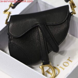 Replica Dior M6008 Bag Saddle Super Mini Bag Cowhide Leather Black