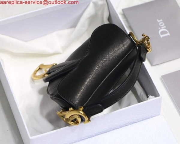 Replica Dior M6008 Bag Saddle Super Mini Bag Cowhide Leather Black 8