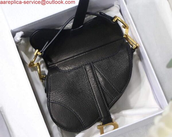 Replica Dior M6008 Bag Saddle Super Mini Bag Cowhide Leather Black 9