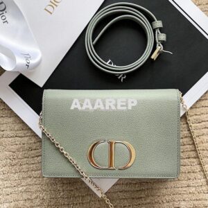 Replica Dior Gray Stone 30 Montaigne Calfskin 2-in-1 Pouch