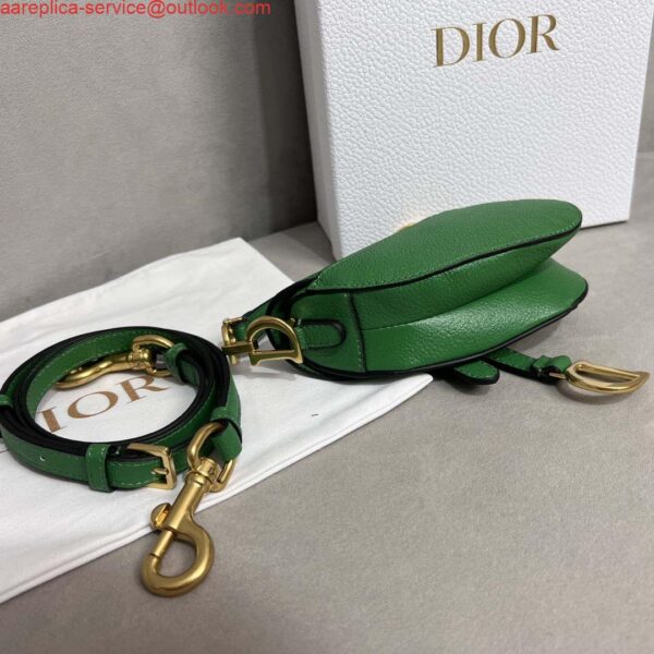 Replica Dior S5685 Micro Saddle Bag With Strap Scarlet Green Goatskin 7