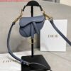 Replica Dior S5685 Micro Saddle Bag With Strap Scarlet Light Gray Goatskin 2