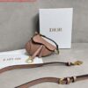 Replica Dior S5685 Micro Saddle Bag With Strap Scarlet Light Gray Goatskin