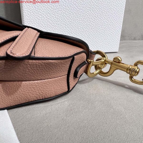 Replica Dior S5685 Micro Saddle Bag With Strap Scarlet Nude Goatskin 9