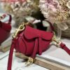 Replica Dior S5685 Micro Saddle Bag With Strap Scarlet Pink Goatskin