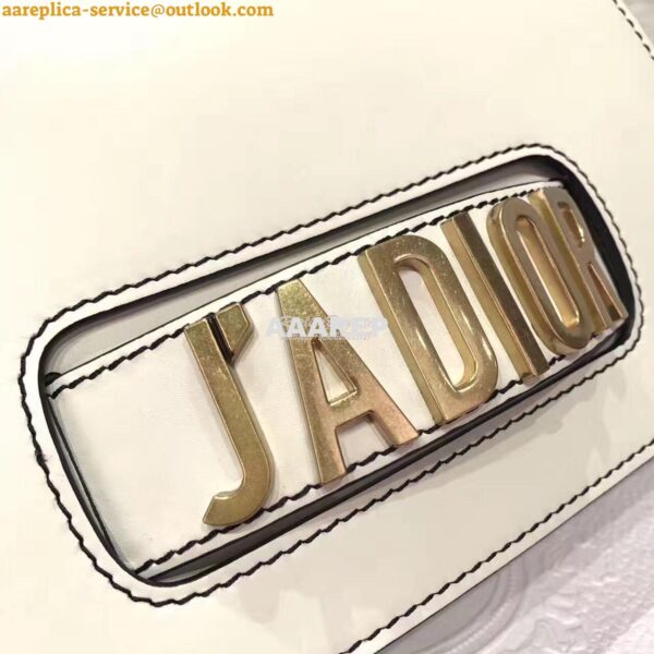 Replica Dior J'ADIOR Flap Bag With Chain in Calfskin White 10