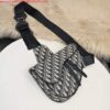 Replica Dior 1ADPO093 Saddle Men Bag Dior Oblique Jacquard Beige and Black