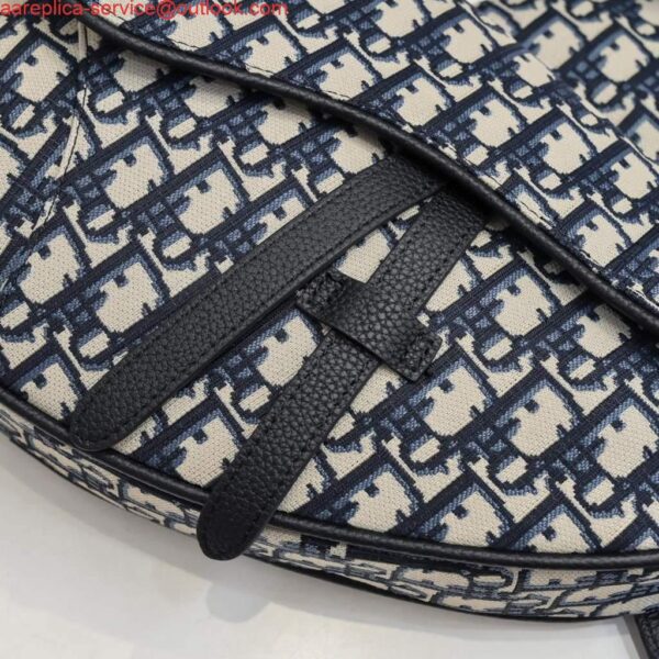 Replica Dior 1ADPO093 Saddle Men Bag Dior Oblique Jacquard Navy Blue 7