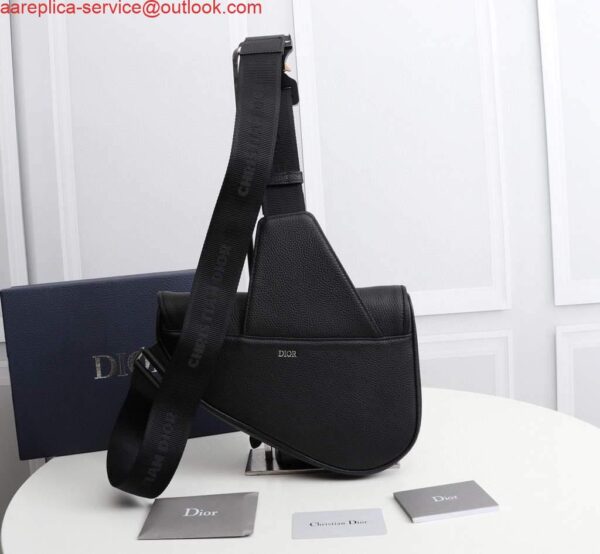 Replica Dior 1ADPO093 Saddle Men Bag Grained Calfskin Black 4