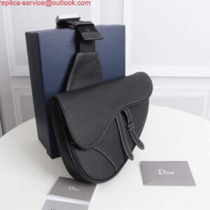 Replica Dior 1ADPO093 Saddle Men Bag Grained Calfskin Black