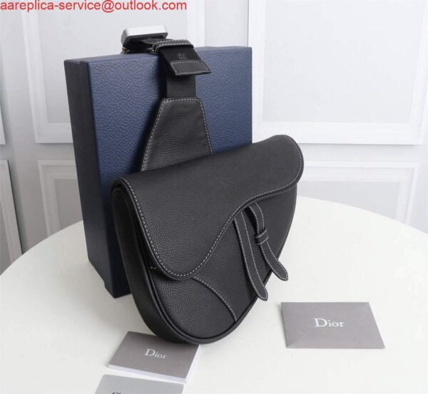 Replica Dior 1ADPO093 Saddle Men Bag Grained Calfskin Black 3