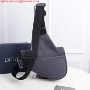 Replica Dior 1ADPO093 Saddle Men Bag Grained Calfskin Gray