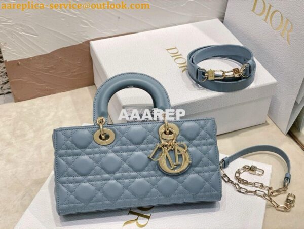 Replica Dior Lady D-Joy Bag Horizon Blue Cannage Lambskin M0540O