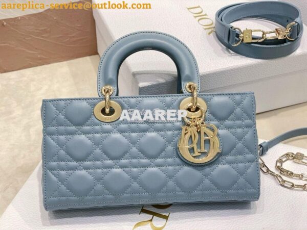 Replica Dior Lady D-Joy Bag Horizon Blue Cannage Lambskin M0540O 2