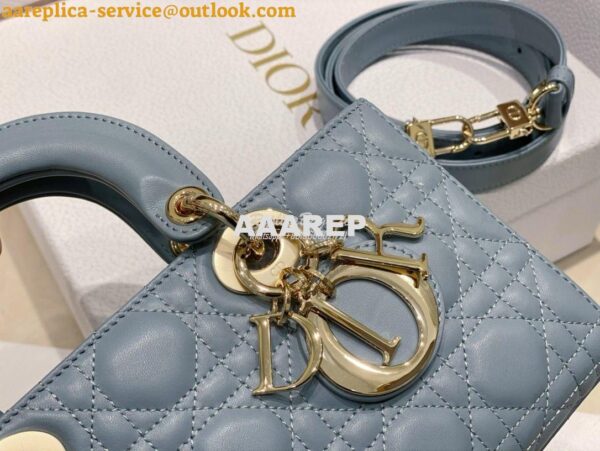 Replica Dior Lady D-Joy Bag Horizon Blue Cannage Lambskin M0540O 3