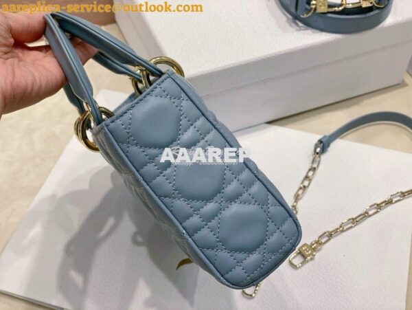 Replica Dior Lady D-Joy Bag Horizon Blue Cannage Lambskin M0540O 5