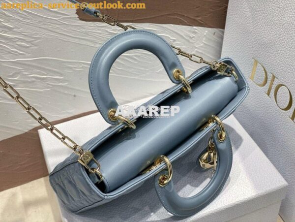 Replica Dior Lady D-Joy Bag Horizon Blue Cannage Lambskin M0540O 6