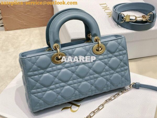Replica Dior Lady D-Joy Bag Horizon Blue Cannage Lambskin M0540O 7