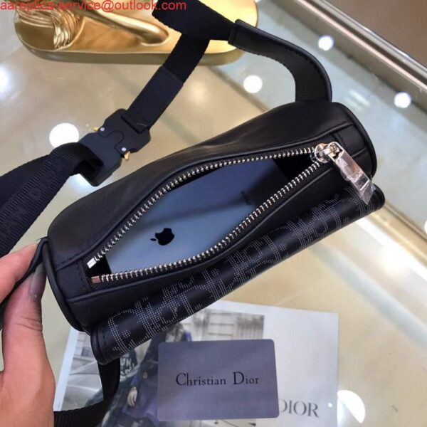 Replica Dior 1ADPO223 Saddle Belt Bag Dior Oblique Galaxy Leather Black 9