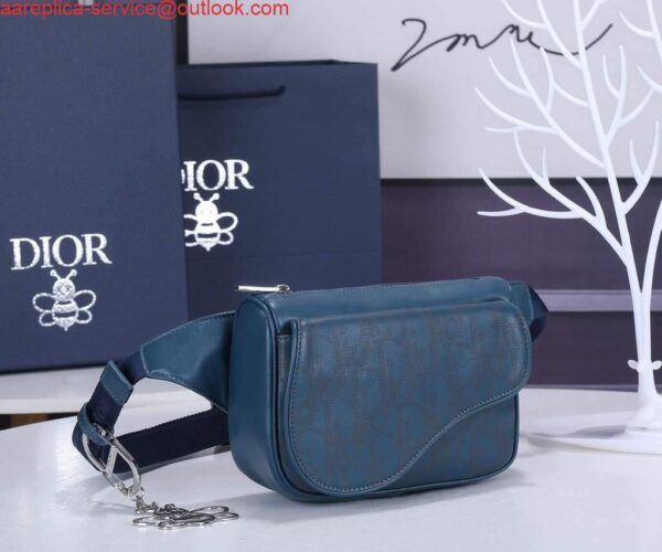 Replica Dior 1ADPO223 Saddle Belt Bag Leather Blue