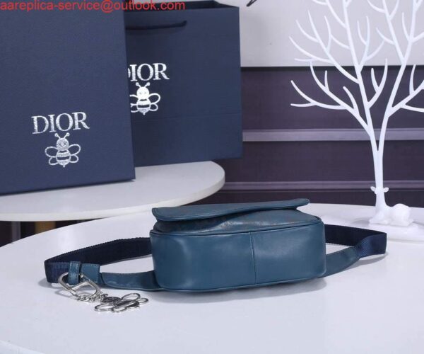 Replica Dior 1ADPO223 Saddle Belt Bag Leather Blue 4