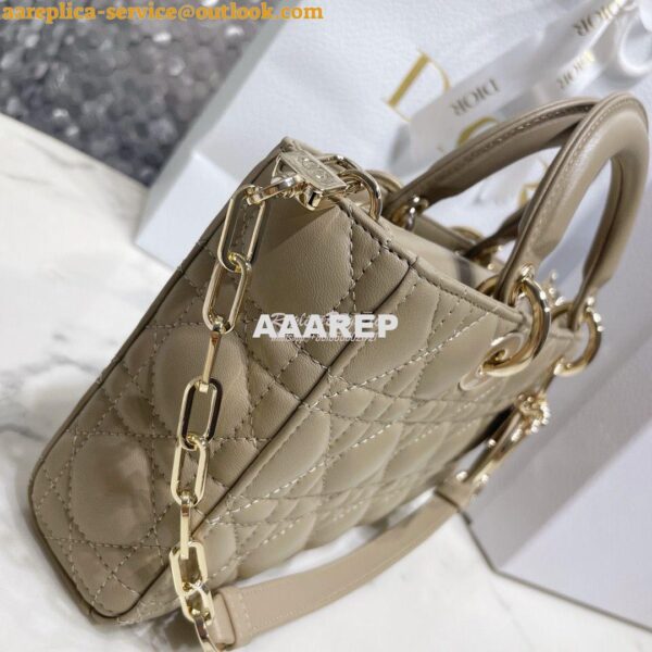 Replica Dior Lady D-Joy Bag Natural Cannage Lambskin M0540O 5