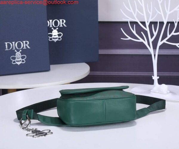 Replica Dior 1ADPO223 Saddle Belt Bag Leather Green 8