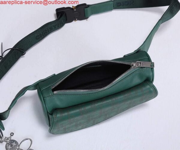 Replica Dior 1ADPO223 Saddle Belt Bag Leather Green 9