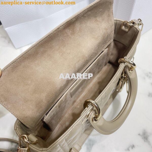 Replica Dior Lady D-Joy Bag Natural Cannage Lambskin M0540O 8