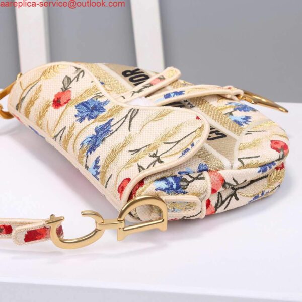 Replica Dior M0446 Dior Multicolor Flowers Embroidery Saddle Bag 4