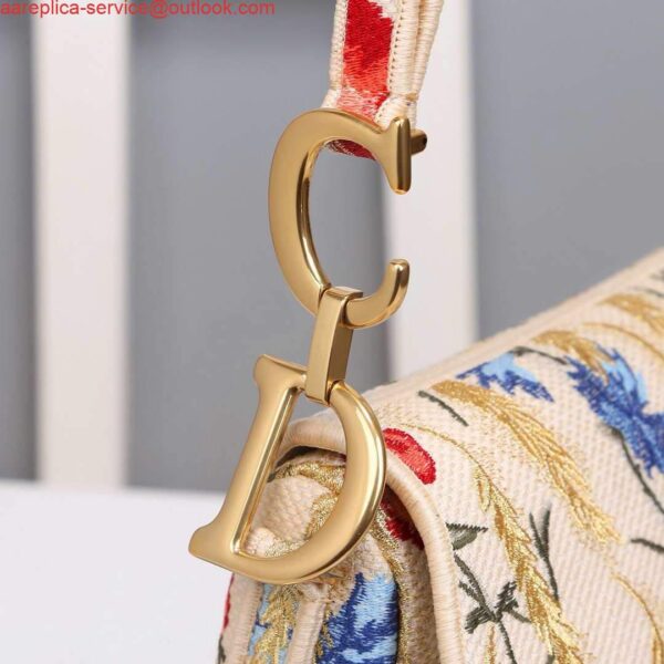 Replica Dior M0446 Dior Multicolor Flowers Embroidery Saddle Bag 8