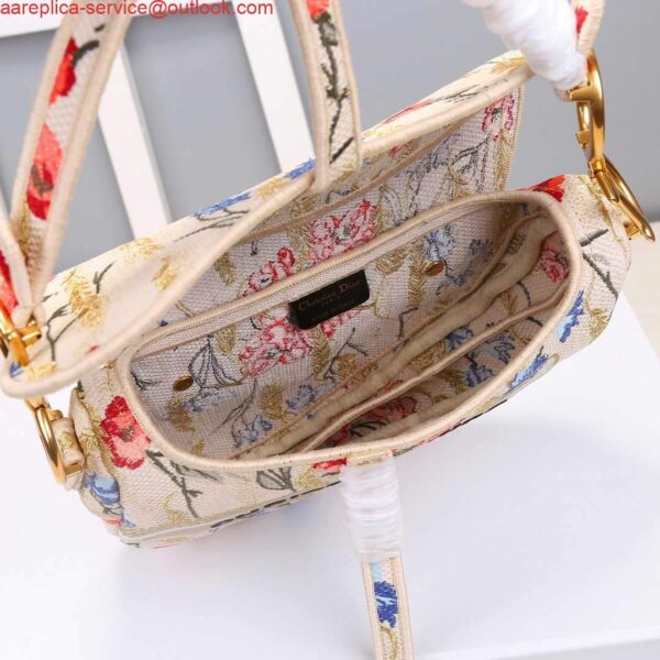 Replica Dior M0446 Dior Multicolor Flowers Embroidery Saddle Bag 10