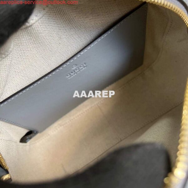 Replica Gucci 702234 GG Matelassé Leather Shoulder Handbag Dusty grey 8
