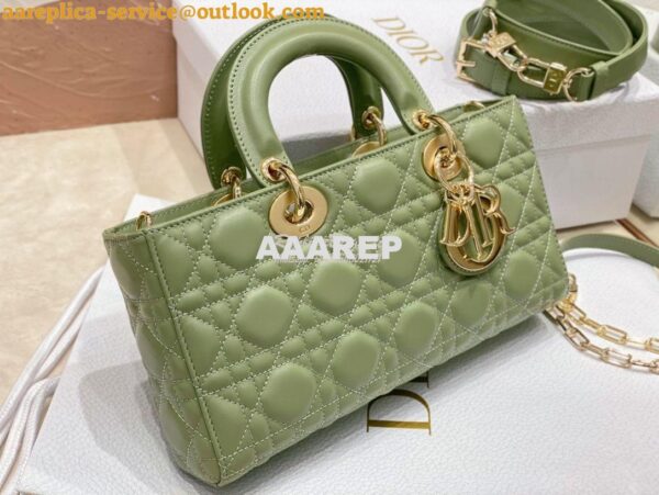 Replica Dior Lady D-Joy Bag Pastel Peyote Green Cannage Lambskin M0540 4