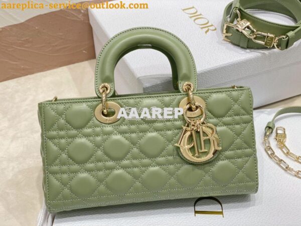 Replica Dior Lady D-Joy Bag Pastel Peyote Green Cannage Lambskin M0540 5