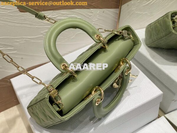 Replica Dior Lady D-Joy Bag Pastel Peyote Green Cannage Lambskin M0540 6