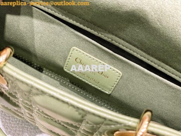 Replica Dior Lady D-Joy Bag Pastel Peyote Green Cannage Lambskin M0540 11