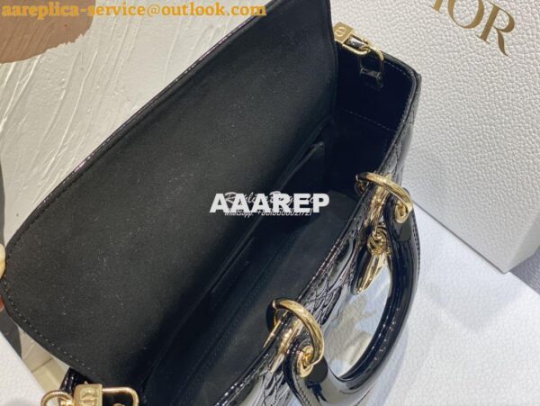 Replica Dior Lady D-Joy Bag Patent Cannage Calfskin M0540O Black 11