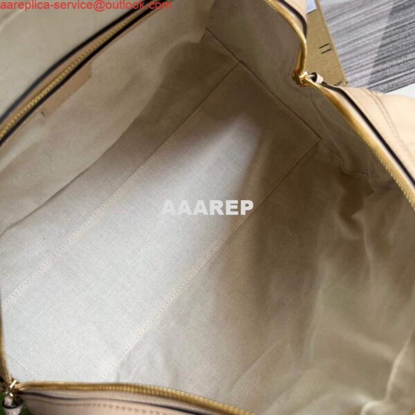 Replica Gucci 702242 GG matelassé leather shoulder bag Beige 8