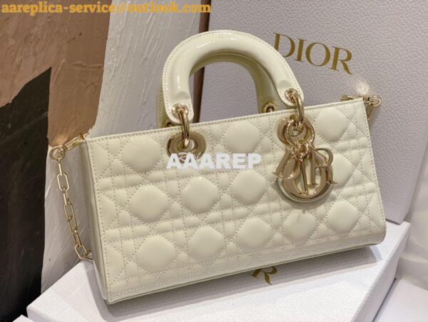 Replica Dior Lady D-Joy Bag Patent Cannage Calfskin M0540O Latte 4