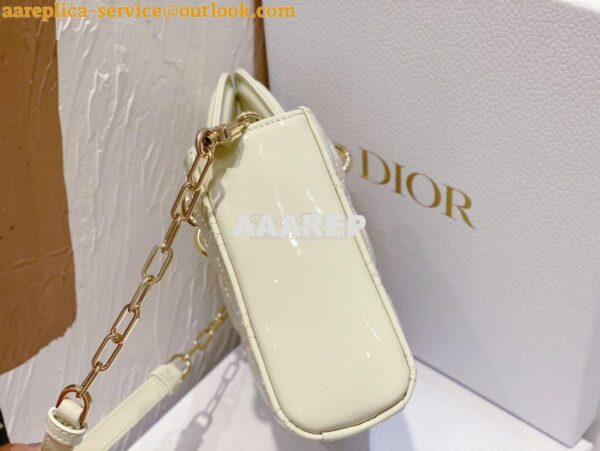 Replica Dior Lady D-Joy Bag Patent Cannage Calfskin M0540O Latte 7
