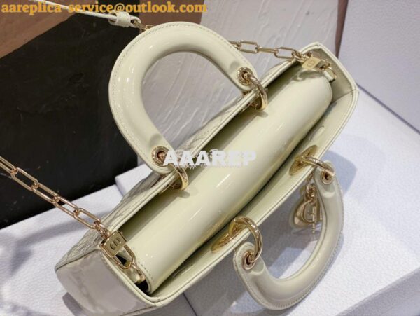Replica Dior Lady D-Joy Bag Patent Cannage Calfskin M0540O Latte 8