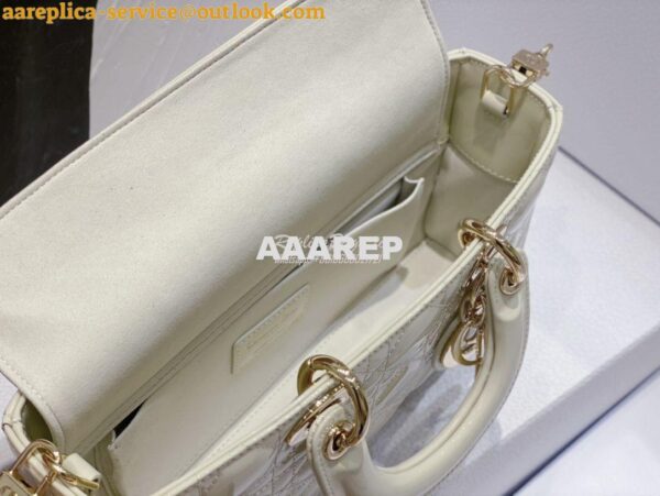 Replica Dior Lady D-Joy Bag Patent Cannage Calfskin M0540O Latte 9