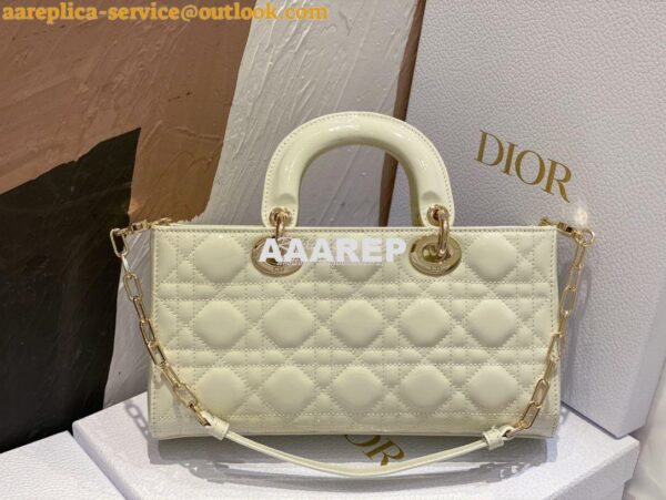 Replica Dior Lady D-Joy Bag Patent Cannage Calfskin M0540O Latte 11