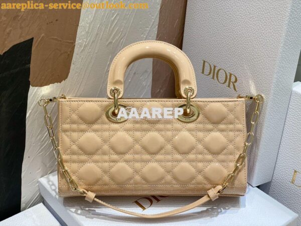 Replica Dior Lady D-Joy Bag Patent Cannage Calfskin M0540O Light Beige 8
