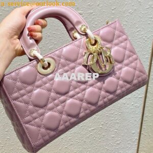 Replica Dior Lady D-Joy Bag Peony Pink Cannage Lambskin M0540O 2