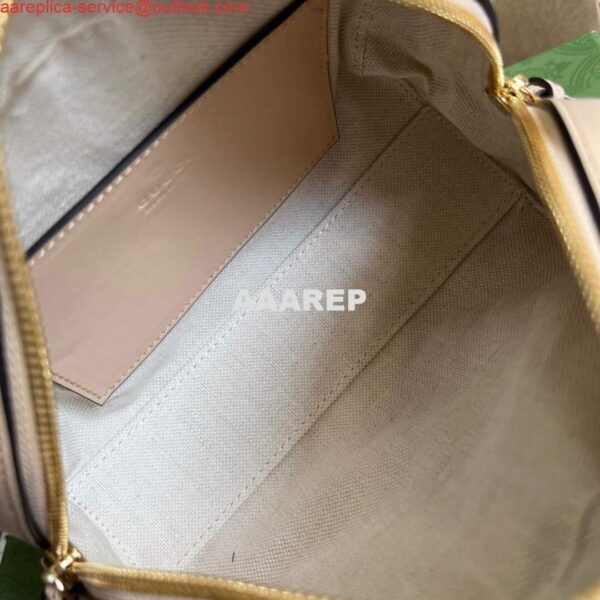 Replica Gucci 702251 GG matelassé leather top handle bag Beige 7