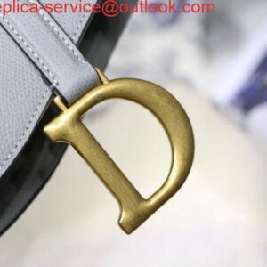 Replica Dior M0446 Dior Saddle Bag M0447 Grey Grained Calfskin 2