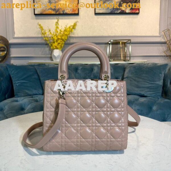 Replica Dior Lady Dior Medium Flap Cover Quilted in Cannage Lambskin L 3