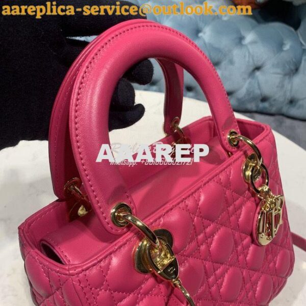 Replica Dior Lady Dior Medium Flap Cover Quilted in Cannage Lambskin L 4